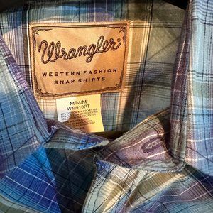 mens Wrangler pearl snap western short sleeve shirt